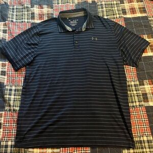 Under Armour Men's Dark Blue Striped Polo